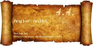 Angler Anikó névjegykártya